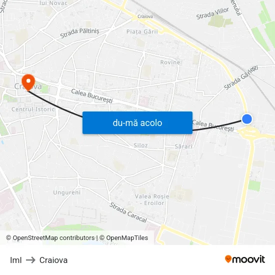 Harta de Iml către Craiova