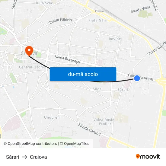 Harta de Sărari către Craiova