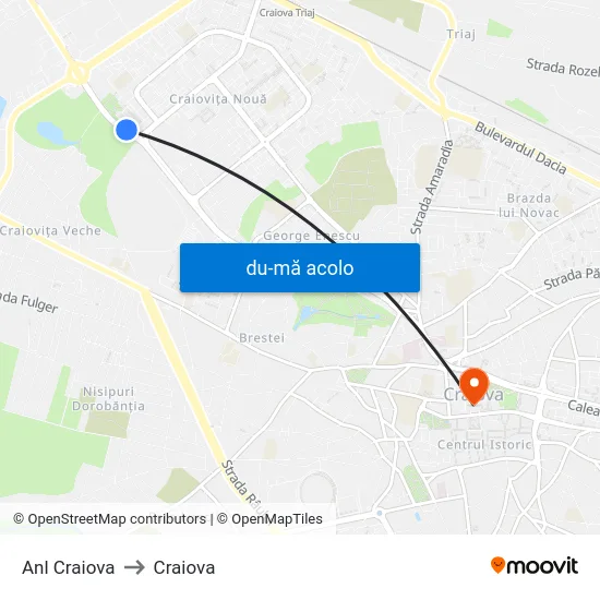 Harta de Anl Craiova către Craiova