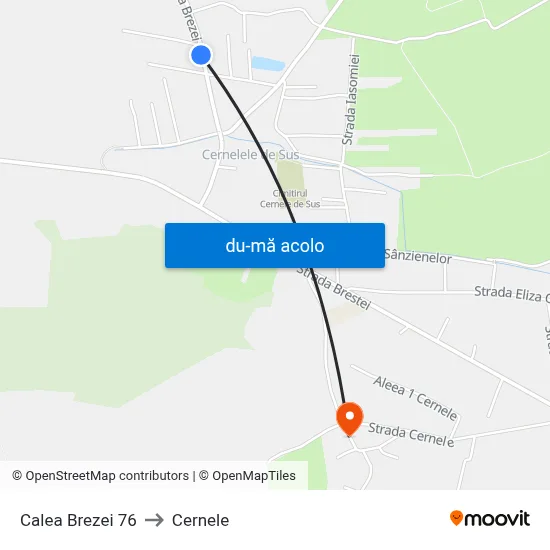 Harta de Calea Brezei 76 către Cernele