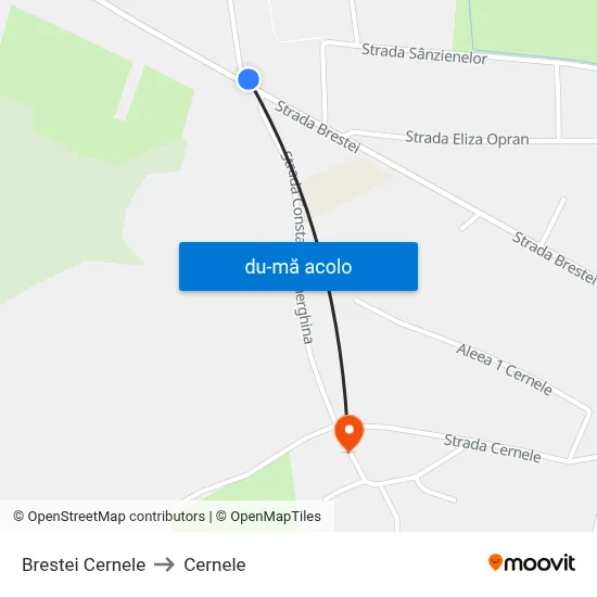 Harta de Brestei Cernele către Cernele