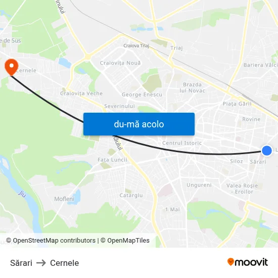 Harta de Sărari către Cernele