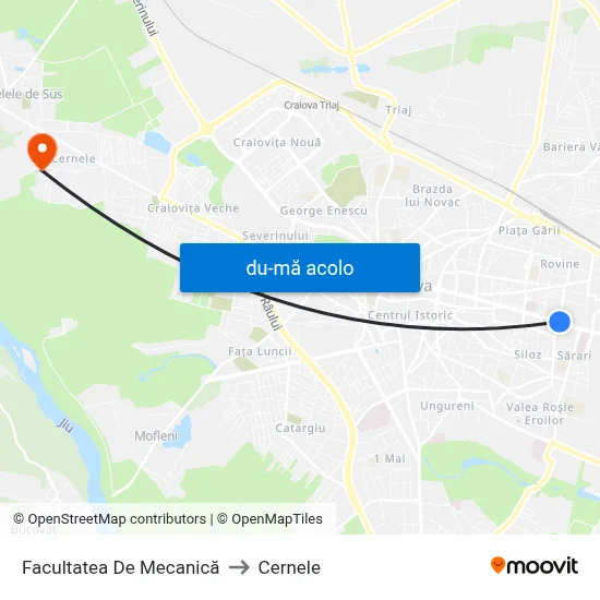 Harta de Facultatea De Mecanică către Cernele
