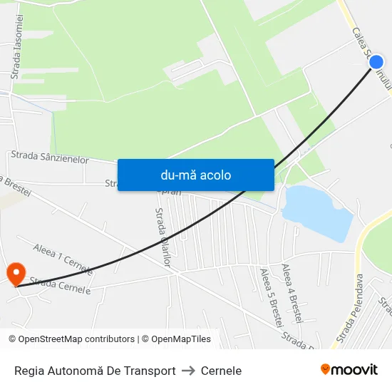 Harta de Regia Autonomă De Transport către Cernele