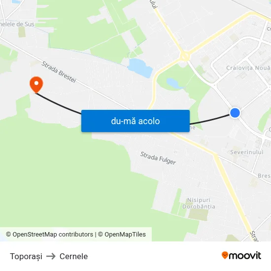 Harta de Toporași către Cernele