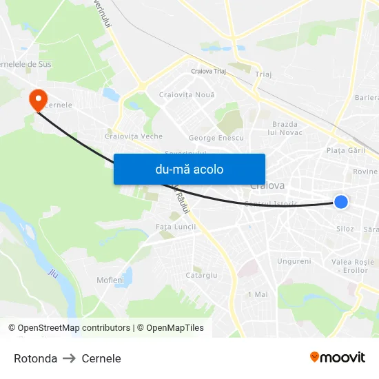 Harta de Rotonda către Cernele