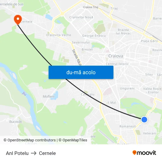 Harta de Anl Potelu către Cernele