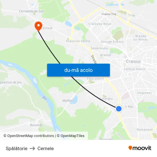 Harta de Spălătorie către Cernele
