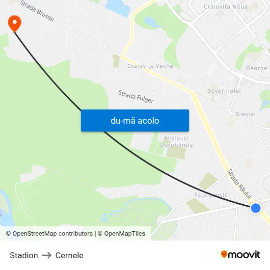Harta de Stadion către Cernele