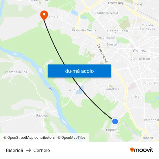 Harta de Biserică către Cernele