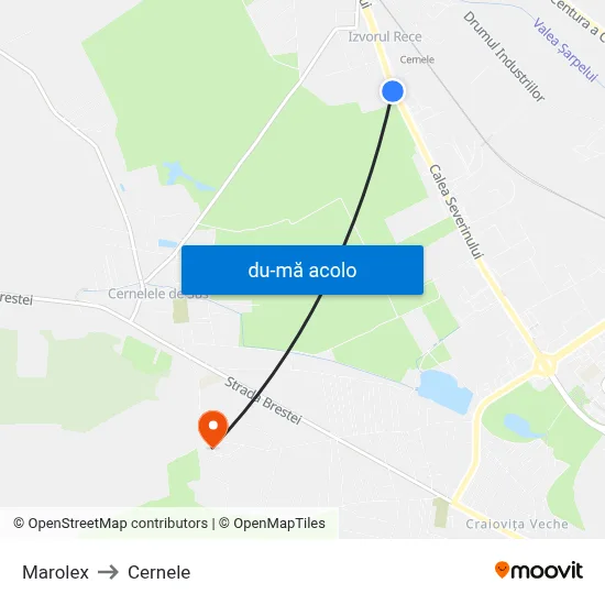 Harta de Marolex către Cernele