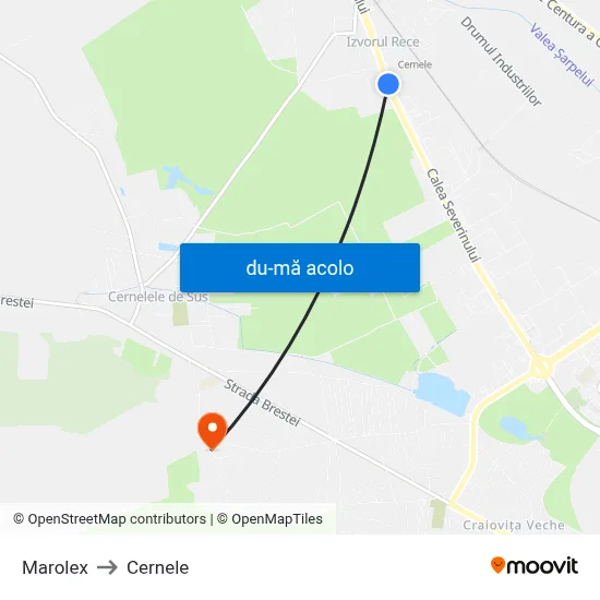 Harta de Marolex către Cernele