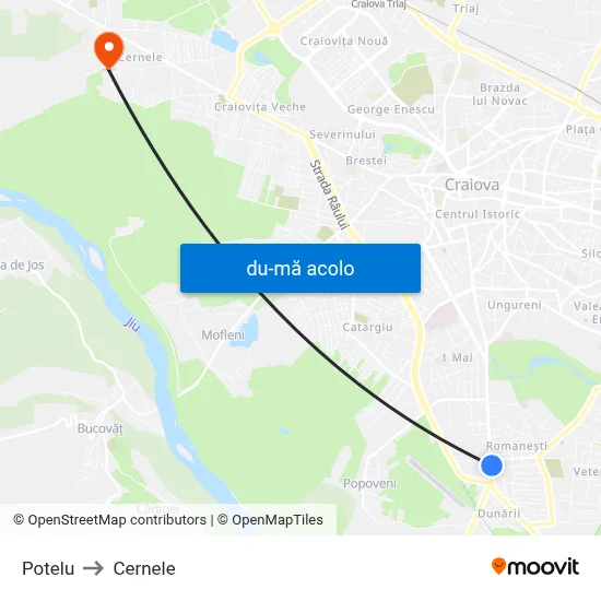 Harta de Potelu către Cernele
