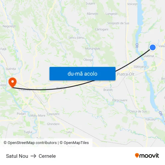 Harta de Satul Nou către Cernele