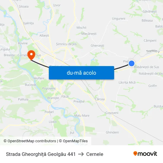Harta de Strada Gheorghiță Geolgău 441 către Cernele