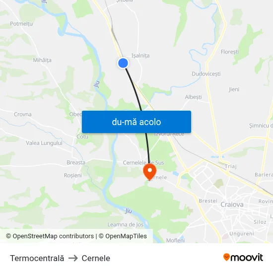Harta de Termocentrală către Cernele