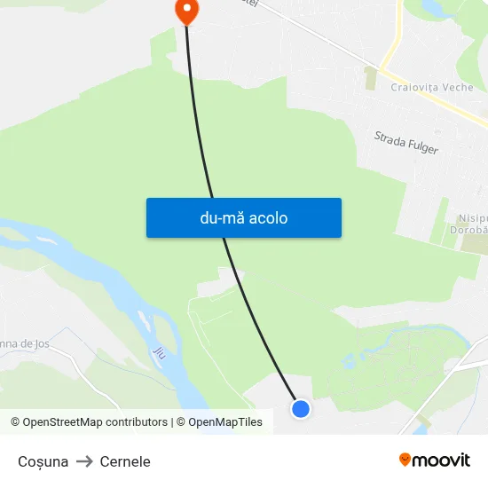 Harta de Coșuna către Cernele