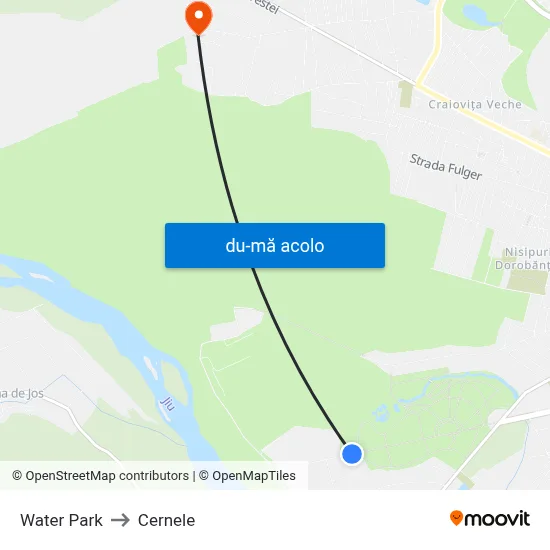 Harta de Water Park către Cernele