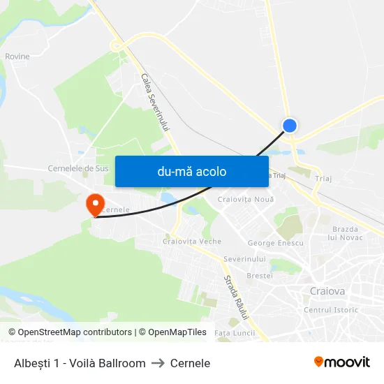 Harta de Albești 1 - Voilà Ballroom către Cernele