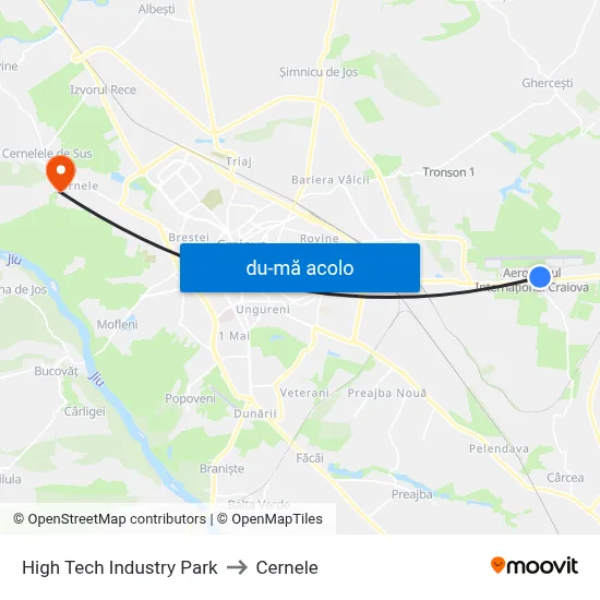 Harta de High Tech Industry Park către Cernele