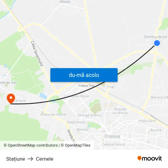 Harta de Stațiune către Cernele