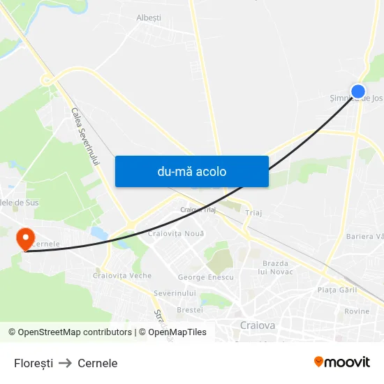 Harta de Florești către Cernele