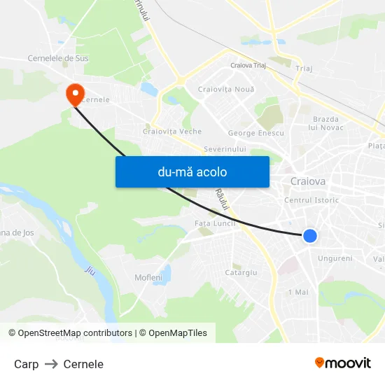 Harta de Carp către Cernele