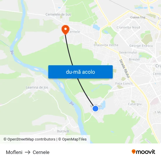 Harta de Mofleni către Cernele