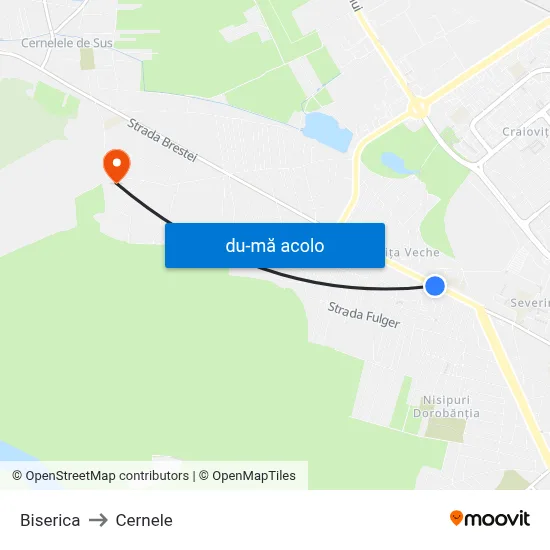 Harta de Biserica către Cernele