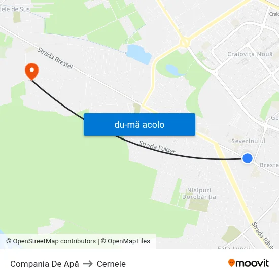 Harta de Compania De Apă către Cernele