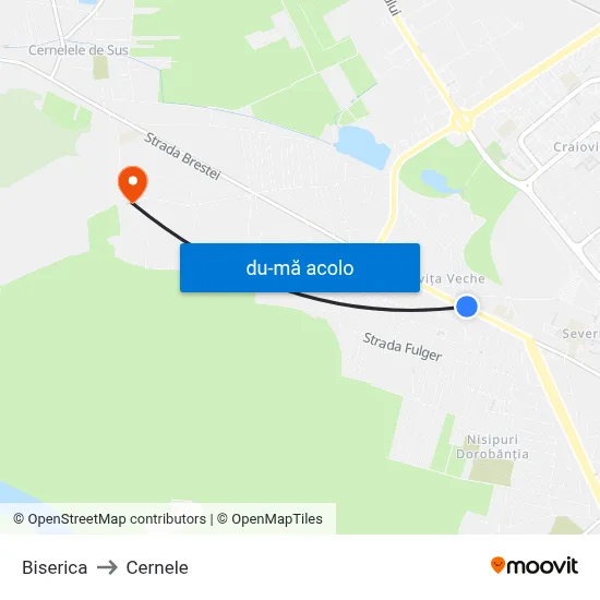 Harta de Biserica către Cernele