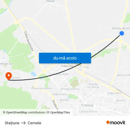 Harta de Stațiune către Cernele
