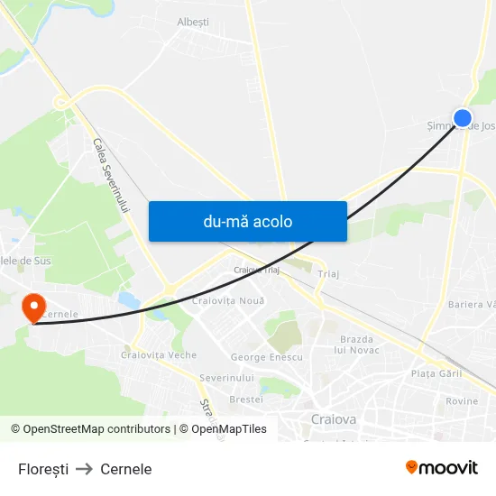 Harta de Florești către Cernele