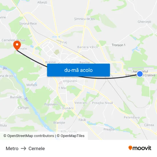 Harta de Metro către Cernele