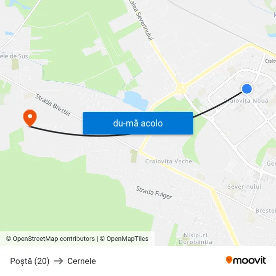 Harta de Poștă (20) către Cernele