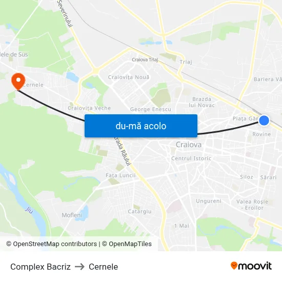 Harta de Complex Bacriz către Cernele