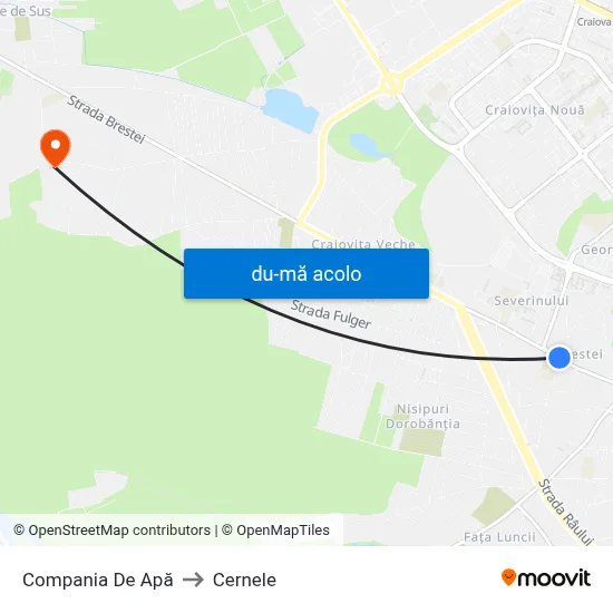 Harta de Compania De Apă către Cernele