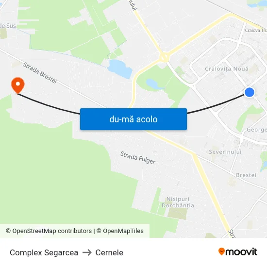 Harta de Complex Segarcea către Cernele