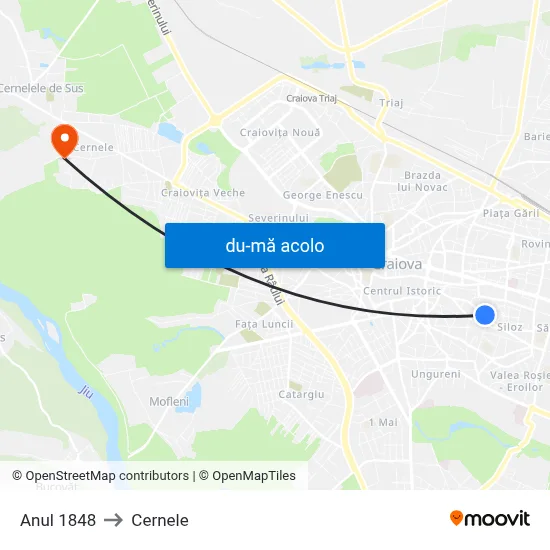 Harta de Anul 1848 către Cernele