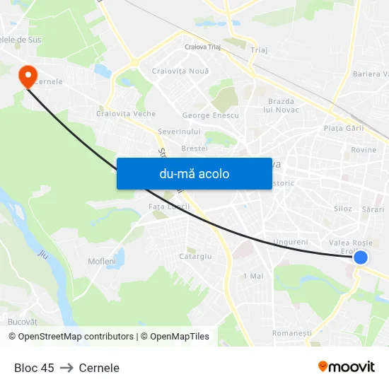 Harta de Bloc 45 către Cernele