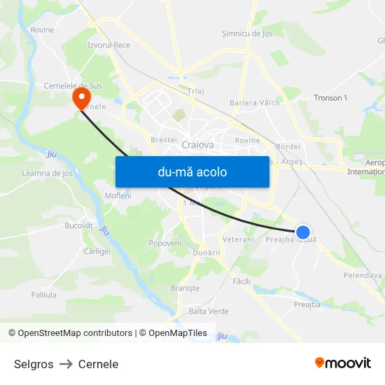 Harta de Selgros către Cernele