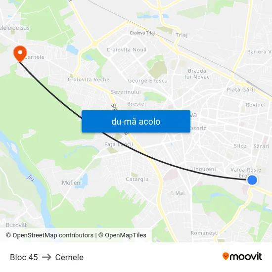 Harta de Bloc 45 către Cernele
