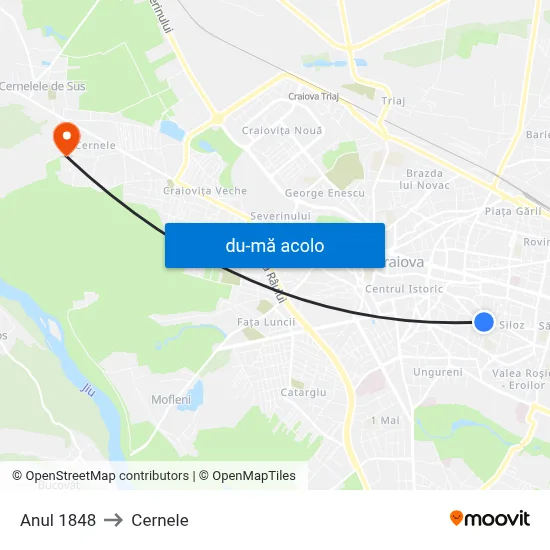 Harta de Anul 1848 către Cernele