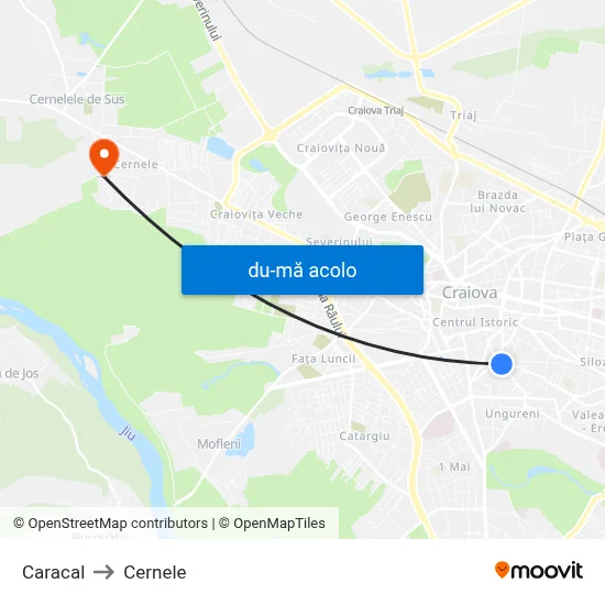 Harta de Caracal către Cernele