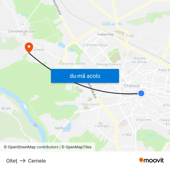 Harta de Olteţ către Cernele