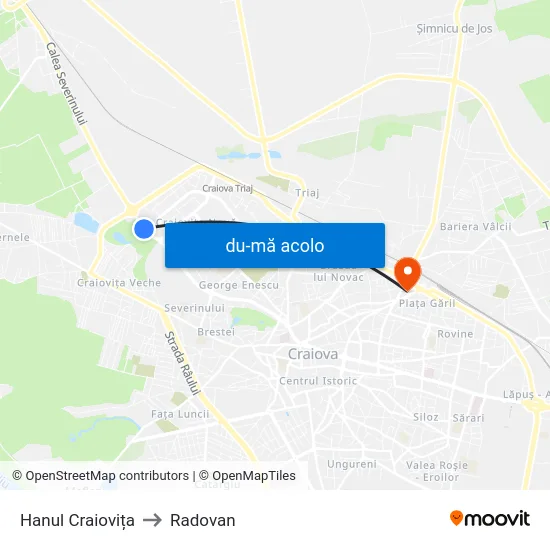 Harta de Hanul Craiovița către Radovan