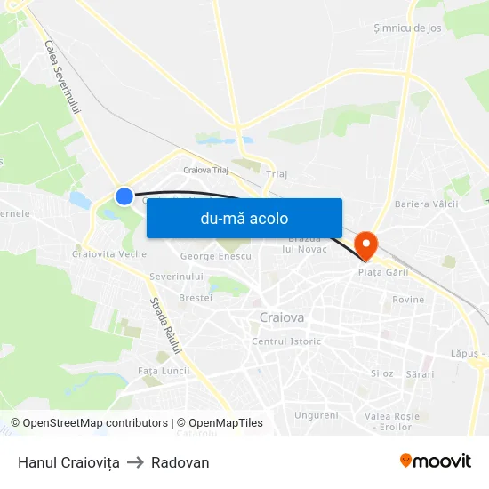 Harta de Hanul Craiovița către Radovan