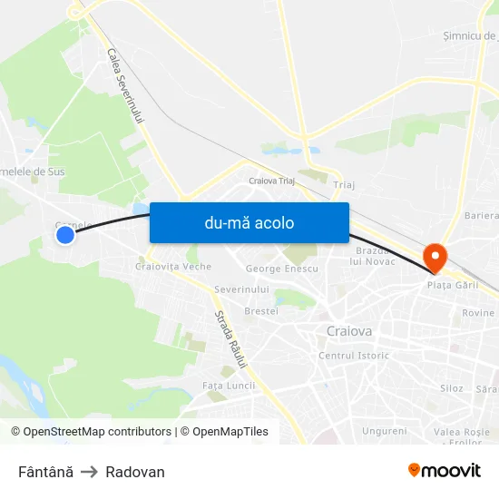 Harta de Fântână către Radovan
