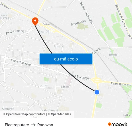 Harta de Electroputere către Radovan