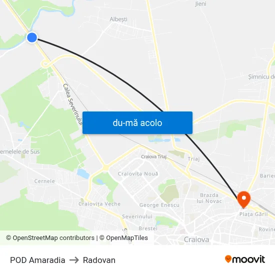 Harta de POD Amaradia către Radovan